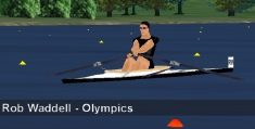 RowPro software showing a 3D rower on the water